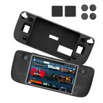 JYS JYS-SD011 Per Steam Deck 7 pz/set Custodia in silicone host con cappuccio joystick + set di adesivi touch board (nero)