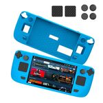 JYS JYS-SD011 Per Steam Deck 7 pz/set Custodia in silicone host con cappuccio joystick + set di adesivi touch board (blu)