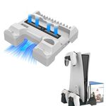 Per PS5 iplay Rack di stoccaggio con staffa base di ricarica e raffreddamento a doppio posto (bianco)