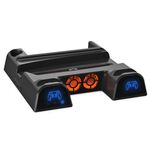 DOBE Base per ventola di raffreddamento con doppio caricatore multifunzione per gamepad PS5 con organizer per dischi (nero)