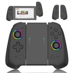 Per Switch Joycon con luce colorata maniglia sinistra e destra (nero)