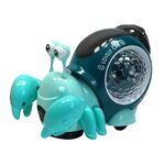 Granchio eremita strisciante Giocattoli elettrici educativi Musica universale Proiezione di luci Giocattoli per bambini dei cartoni animati(Blu)