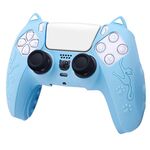Per Sony PS5 Custodia protettiva in silicone per gamepad a forma di orecchio di gatto (blu)