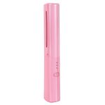 Bigodino per capelli ricaricabile USB portatile 2 in 1, pettine per lisciare i capelli a doppio uso (rosa)