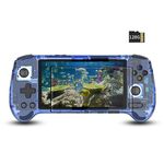 ANBERNIC RG556 Console di gioco portatile Sistema Android 13 Schermo AMOLED da 5,48 pollici Lettore di giochi WIFI Bluetooth 128 GB + 128 GB (Blu trasparente)