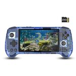 ANBERNIC RG556 Console di gioco portatile Sistema Android 13 Schermo AMOLED da 5,48 pollici Lettore di giochi WIFI Bluetooth 128 GB + 256 GB (Blu trasparente)