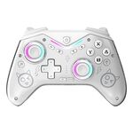 CM-619 Controller di gioco Bluetooth programmabile con luci RGB per Switch/Steam Deck/PC/IOS/Android (Bianco)