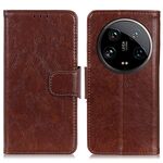 Custodia per cellulare in pelle con vibrazione orizzontale Ultra Nappa per Xiaomi 14 (marrone)
