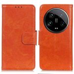 Custodia per cellulare in pelle con vibrazione orizzontale Ultra Nappa per Xiaomi 14 (arancione)