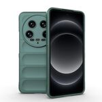 Per Xiaomi 14 Ultra Magic Shield TPU + custodia per telefono in flanella (verde scuro)