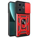 Per Infinix Hot 40i / Smart 8 Cover per fotocamera scorrevole Design TPU+Custodia per telefono PC(Rosso)