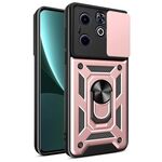Per Infinix Hot 40i / Smart 8 Cover per fotocamera scorrevole Design TPU + Custodia per PC (Oro rosa)