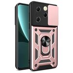 Per Infinix Hot 40 / 40 Pro 4G Cover per fotocamera scorrevole Design TPU + Custodia per PC (Oro rosa)