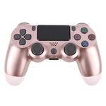 Controller di gioco wireless Bluetooth con pulsante a fiocco di neve per Sony PS4 (oro rosa)