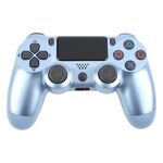 Controller di gioco wireless Bluetooth con pulsante a fiocco di neve per Sony PS4 (blu titanio)