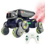 Robot acrobatico a otto ruote con sensore di gesti intelligenti RC per bambini, auto giocattolo con luci e musica, stile: verde, singolo RC