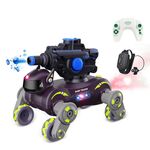 Robot acrobatico a otto ruote con sensore di gesti intelligente RC per bambini, auto giocattolo con luci e musica, stile: carro armato verde doppio RC