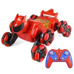 2.4G Bambini Telecomando Giocattolo Auto Stunt Robot Cane Gesto Sensore Luci Musica Spray Arrampicata Auto, Colore: Rosso Singolo RC