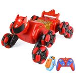 2.4G Bambini Telecomando Giocattolo Auto Stunt Robot Cane Gesto Sensore Luci Musica Spray Arrampicata Auto, Colore: Rosso Doppio RC