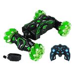 2.4G Spray RC Auto Sensore di gesti Musica Luci Twist Stunt Drift Auto Doppio Lato Guida Buggy Giocattolo, Colore: Maniglia + Orologio RC Verde