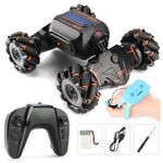 Bambini RC Auto Giocattolo Luci Elettriche Sensore di Gesti Telecomando Torsione Stunt Car, Colore: Arancione Doppio RC (1:12)