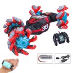 2.4G Gesture Sensor Twist Stunt RC Car Drift 4WD Climbing Transformation Toy Car con luci LED musicali, proporzione: 1:14 (rosso)