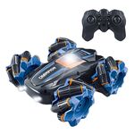 2.4G Stunt RC Car Drift Car Double-sided Racing Tumble Buggy Giocattolo, Stile: Singolo RC Blu