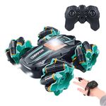 2.4G Stunt RC Car Drift Car Double-sided Racing Tumble Buggy Giocattolo, Stile: Dual RC Verde