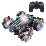2.4G Stunt RC Car Drift Car Double-sided Racing Tumble Buggy Giocattolo, Stile: Singola Ruota RC Verde Luce