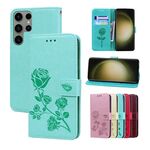 Custodia per telefono in pelle PU con vibrazione in rilievo rosa ultra per Samsung Galaxy S24 (verde)