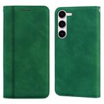 Custodia per telefono in PU con vibrazione orizzontale magnetica satinata per Samsung Galaxy S24 (verde)