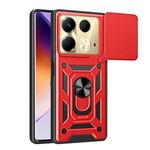 Per Infinix Note 40 4G Cover per fotocamera scorrevole Design TPU + Custodia per PC(Rosso)