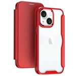 Per iPhone 13 Custodia per telefono in pelle flip con adsorbimento con blocco RFID (rossa)