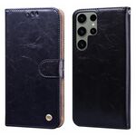 Per Samsung Galaxy S24 Custodia per telefono in pelle con texture ultra cerata antiurto (nera)