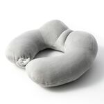 Cuscino portatile per la cura del collo, cuscino multifunzionale da viaggio a forma di U per aereo, stile: cotone PP grigio
