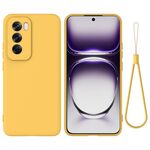 Custodia antiurto in silicone liquido color puro per OPPO Reno12 5G (giallo)
