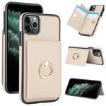 Per iPhone 11 Pro Max Custodia per telefono con porta carte antifurto RFID (bianca)