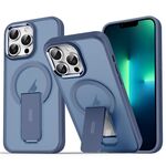 Per iPhone 13 Pro Custodia per telefono con supporto MagSafe in acrilico + TPU (blu scuro)