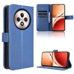Custodia in pelle con texture a diamante per OPPO Reno12 F 5G (blu)