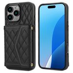 Per iPhone 16 Pro Max Custodia per telefono con trama rombica e cordino lungo (nero)