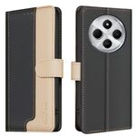 Per Redmi 14C 4G Custodia per telefono in pelle antifurto RFID con colori abbinati (nero)