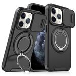 Custodia per telefono con supporto ad anello scorrevole Camshield per iPhone 11 Pro Max (nero)