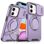Custodia per telefono con supporto ad anello scorrevole Camshield per iPhone 11 (viola)