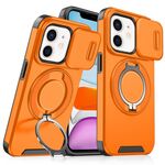 Custodia per telefono con supporto ad anello scorrevole Camshield per iPhone 11 (arancione)