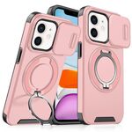 Custodia per telefono con supporto ad anello scorrevole Camshield per iPhone 11 (rosa)