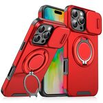 Custodia per telefono con supporto ad anello scorrevole Camshield per iPhone 16 Pro Max (rosso)