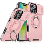 Custodia per telefono con supporto ad anello scorrevole Camshield per iPhone 16 Pro Max (rosa)