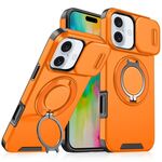 Custodia per telefono con supporto ad anello scorrevole Camshield per iPhone 16 Plus (arancione)