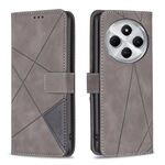 Per Redmi 14C 4G Custodia per telefono in pelle con fibbia magnetica e trama a rombi (grigio)