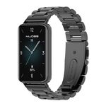 Per Honor Band 9 MIJOBS Cinturino per orologio in acciaio inossidabile a tre perle (nero)